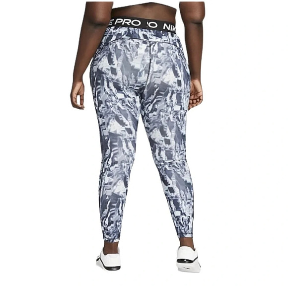 Nike Women’s Pro Dri Fit Training Tights Leggings Black and White Plus Size 2X - Picture 2 of 8